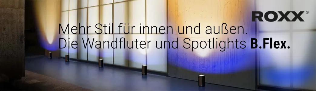 Batteriebetriebene Dual-Source LED-Scheinwerfer für die Gebäudebeleuchtung von ROXX®.