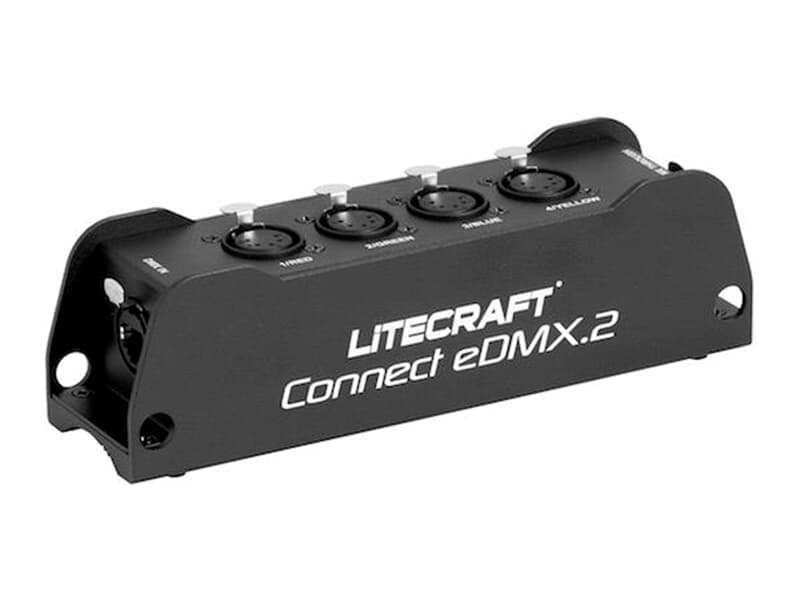 LITECRAFT Connect eDMX.2,2x etherCON RJ 45 female,4x XLR 5 pol female,housing black