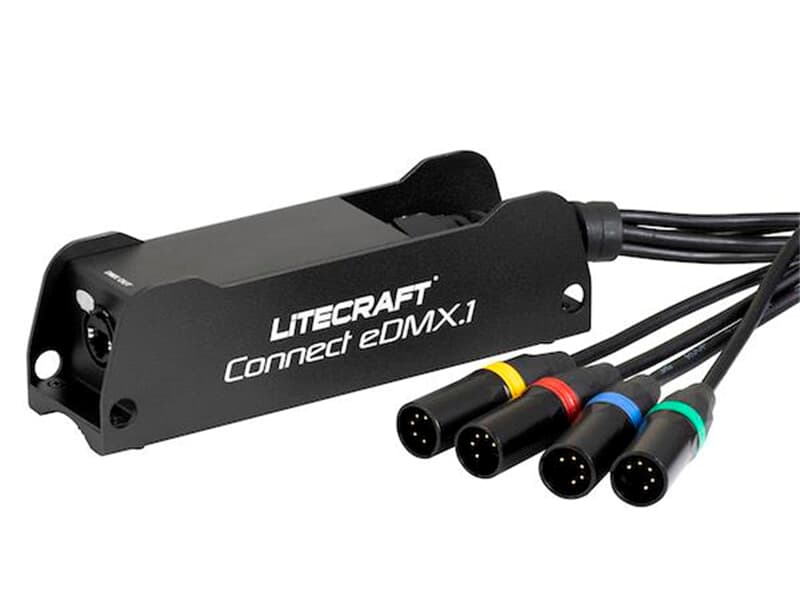 LITECRAFT Connect eDMX.1,4x XLR 5 pol male,etherCON RJ 45 female,housing black