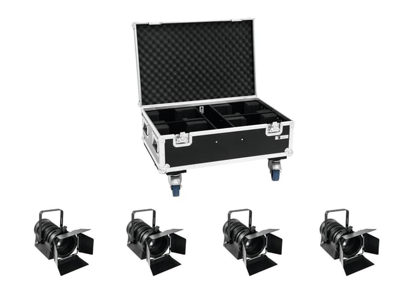 EUROLITE Set 4x LED THA-40PC bk + Case