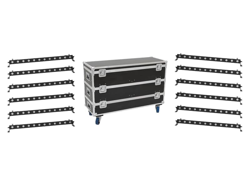 EUROLITE Set 12x LED BAR-12 QCL RGBA Bar + Case L