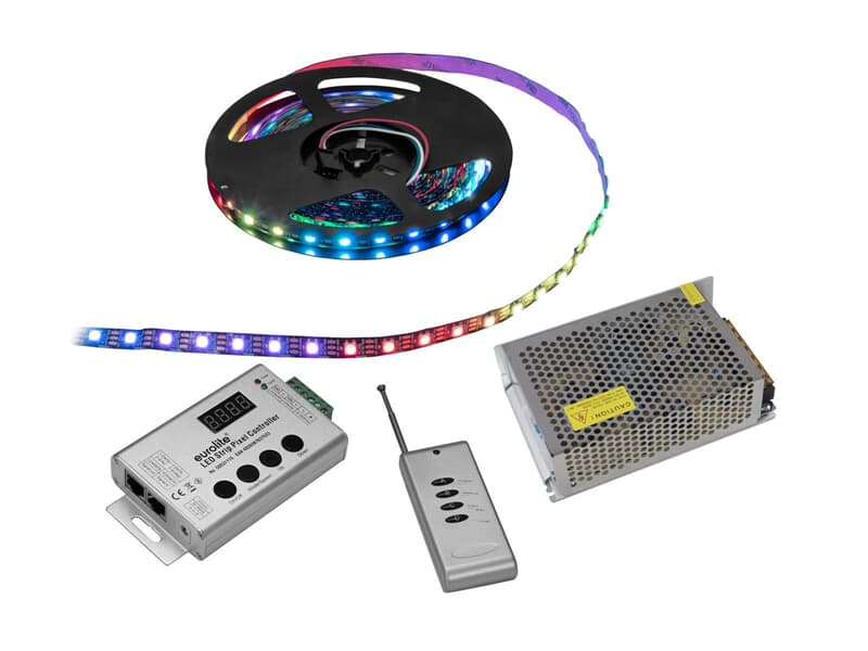 EUROLITE Set LED Pixel Strip RGB 5m + Controller + Transformer 5V