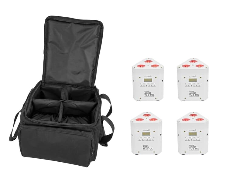 EUROLITE Set 4x AKKU TL-3 TCL white + SB-4 Soft-Bag