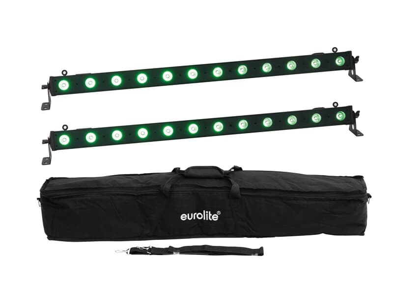 EUROLITE Set 2x LED BAR-12 QCL RGB+UV Leiste + Soft-Bag