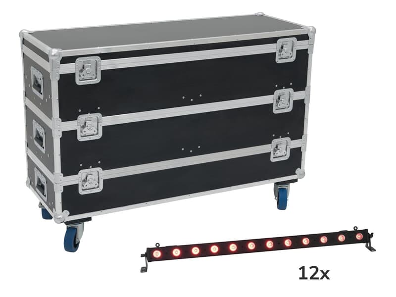 EUROLITE Set 12x LED BAR-12 QCL RGB+UV Leiste + Ca