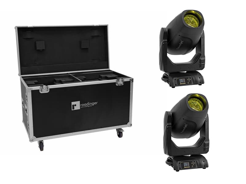 FUTURELIGHT Set 2x DMH-640 Profile CMY + Case mit Rollen