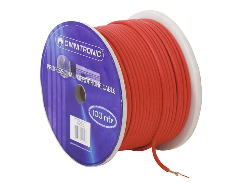 OMNITRONIC Mikro-Kabel 0,22mm² rot/100m