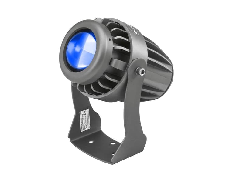 EUROLITE LED IP PST-10W blau Pinspot - Wetterfester Pinspot (IP65) mit kräftiger 10-W-LED