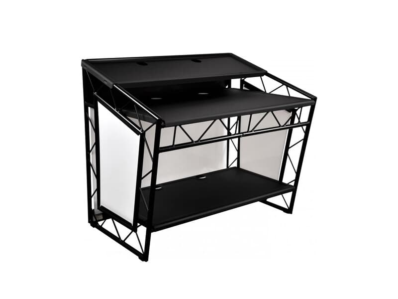 LiteConsole XPRS black, mobiler DJ-Tisch, Aluminium, schwarz eloxiert