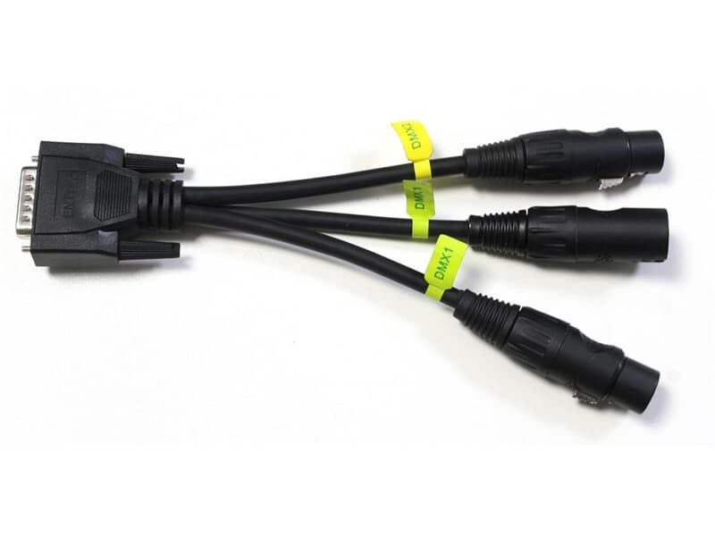 ENTTEC CABLE 0.1M - DB15 TO 3 DMX - USE WITH USB PRO MK2