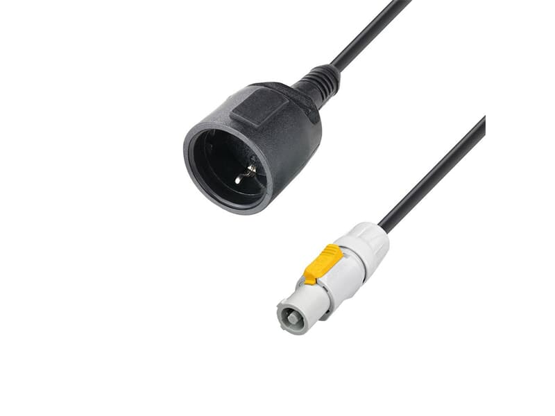 Adam Hall Cables 8101 KF 0150 PCON - 1.5m Rubber Jacketed Extension Power Cord CEE7/7 socket to PowerCon female, 3 x 1.5 mm²