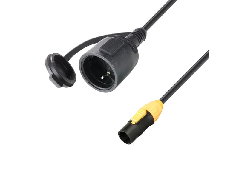 Adam Hall Cables 8101 KF 0150 T CON X - 5 ft. Rubber Jacketed Extension Power Cord CEE7/7 socket to Power Twist male IP65, 3 x 1.5 mm²