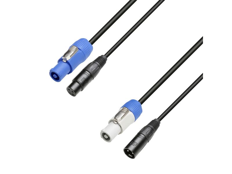 Adam Hall Cables 8101 PSDT 0500 - Power & DMX Cable Power Twist In & XLR female to Power Twist Out & XLR male 5m