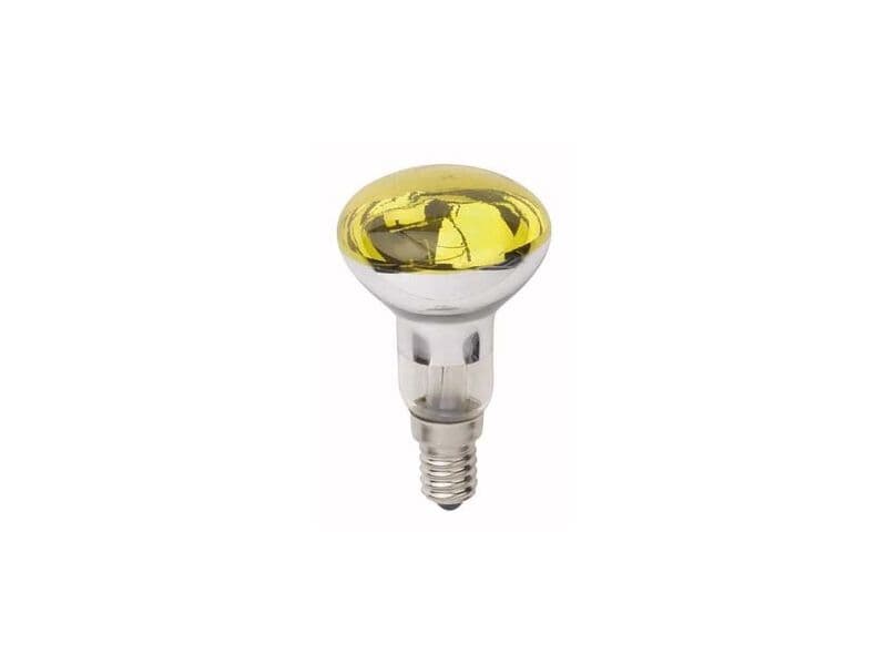 Reflektor Lampe 80mm E14 40W gelb