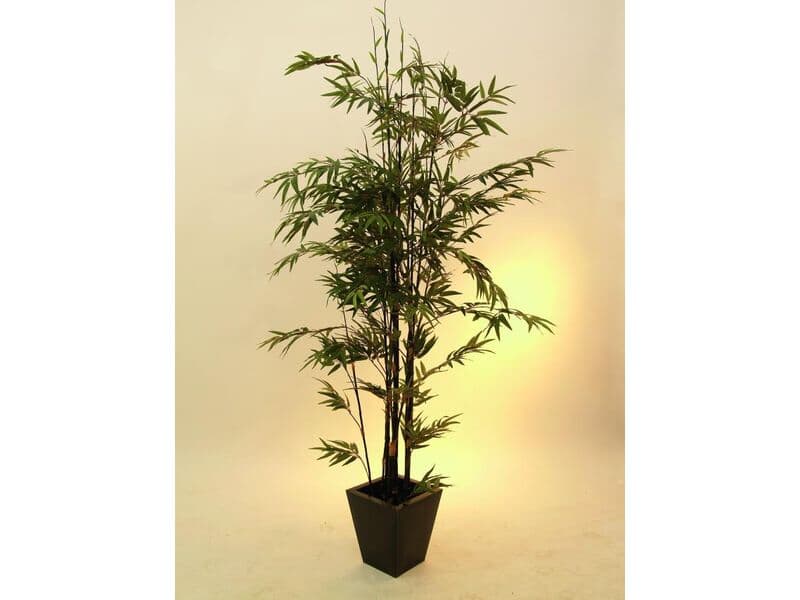 Bambus Dunkelstamm/Zementto. 1735Bl.210cm, Kunstpflanze