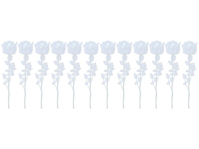 12x Europalms Kristallrose, transparent, 61cm, Kunstpflanze