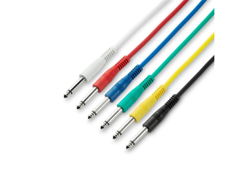 Adam Hall Cables K3 IPP 0030 SET - 6er Set Patchkabel 6,3 mm Klinke mono 0,30 m