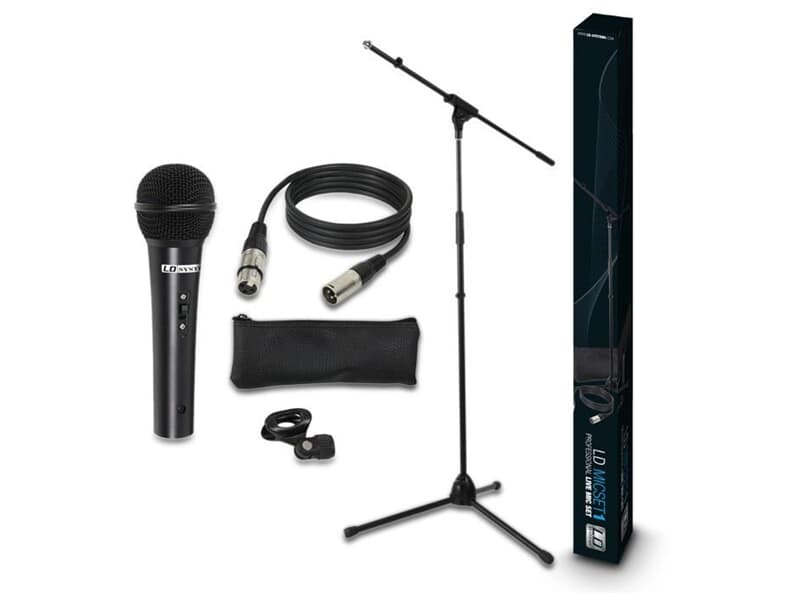 LD Systems MICSET1 - Mikrofon Set mit Mikrofon, Stativ, Kabel und Klemme