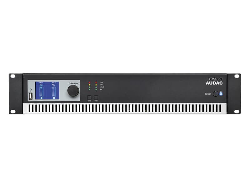 AUDAC SMA350 - Class-D-Verstärker, WaveDynamics™ DSP, 2x350W@4Ohm, brückbar, LCD-Disp
