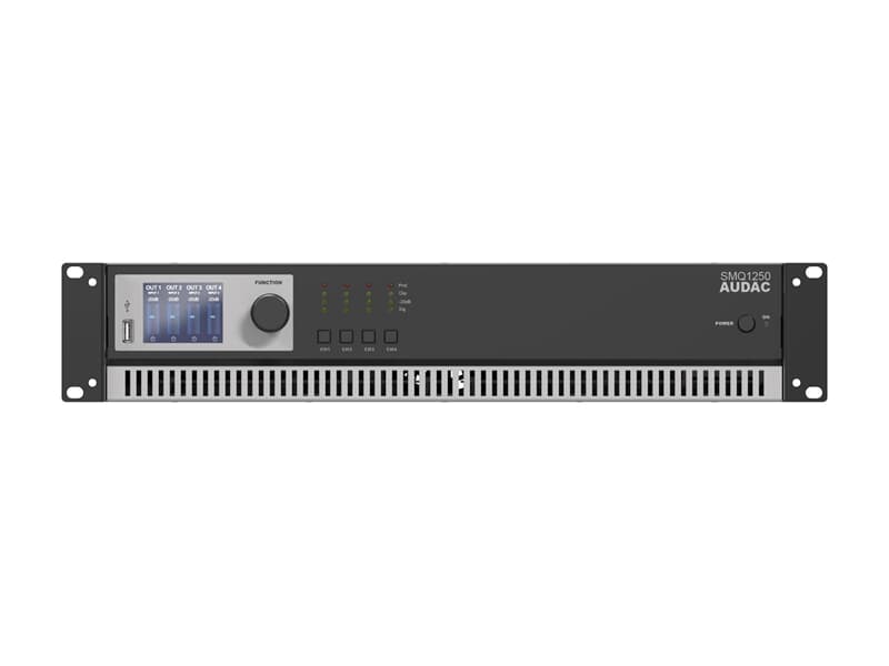 AUDAC SMQ1250 - Class-D-Verstärker, WaveDynamics™ DSP, 4x1250W@4Ohm, brückbar, LCD-Di