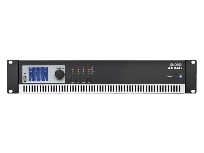AUDAC SMQ350 - Class-D-Verstärker, WaveDynamics™ DSP, 4x350W@4Ohm, brückbar, LCD-Disp