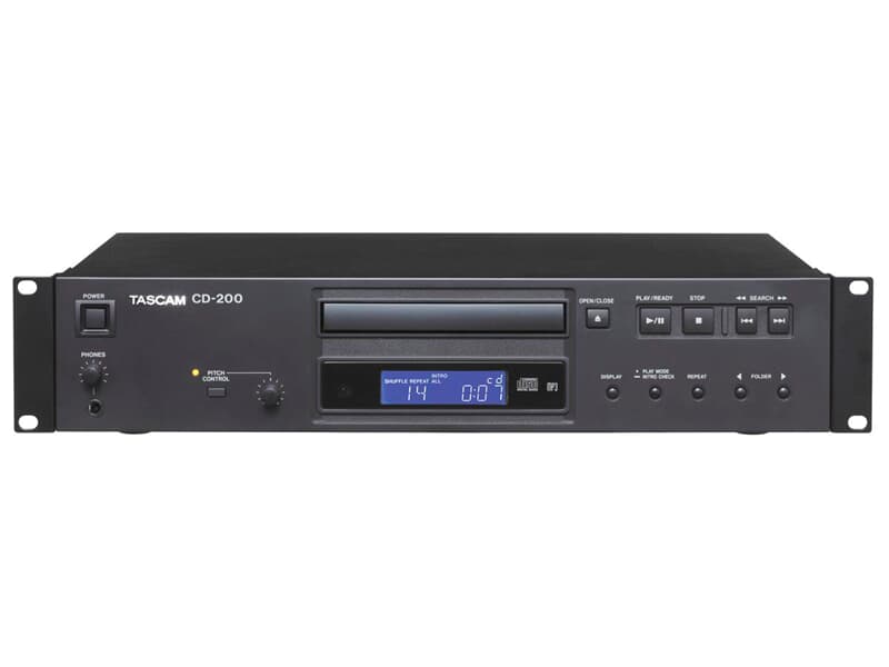 Tascam CD-200 - 19“,2HE,CD-Player für  Audio-CDs, MP3/MP2- und WAV-Dat