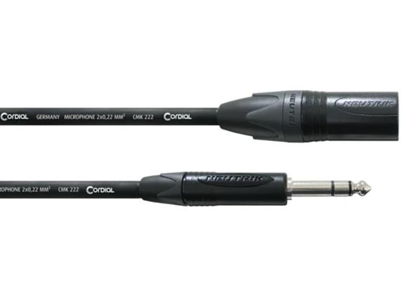 Cordial PEAK CPM 10 MV - 10,0 m, NEUTRIK XLR male schwarz / Klinke 6,3 mm stereo schwarz