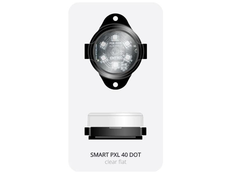 ENTTEC SMART PXL 40 DOT - with FLAT Diffusor, Kette mit 50 Dots, 125mm Pitch