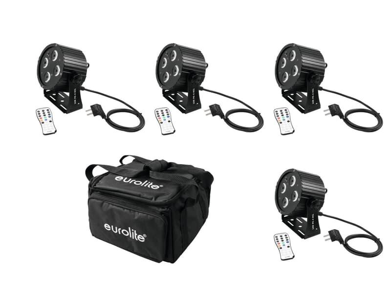 Set 4x Eurolite LED PS-4 HCL Spot + SB-4 Soft-Bag