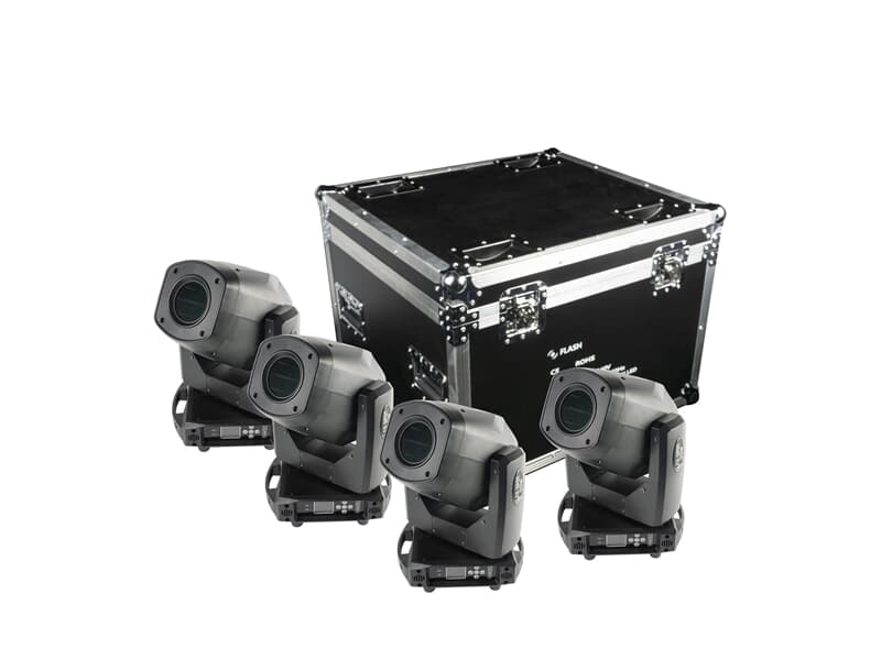 FLASH 4x Moving Heads 150W 3in1 + case