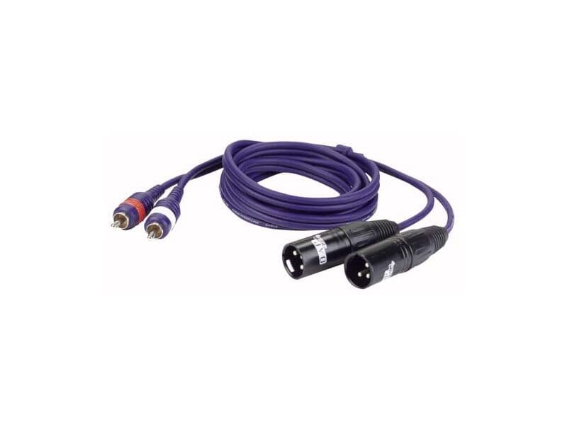 Adapter Kabel 2xXLR male auf 2x Cinch male (RCA) 3m