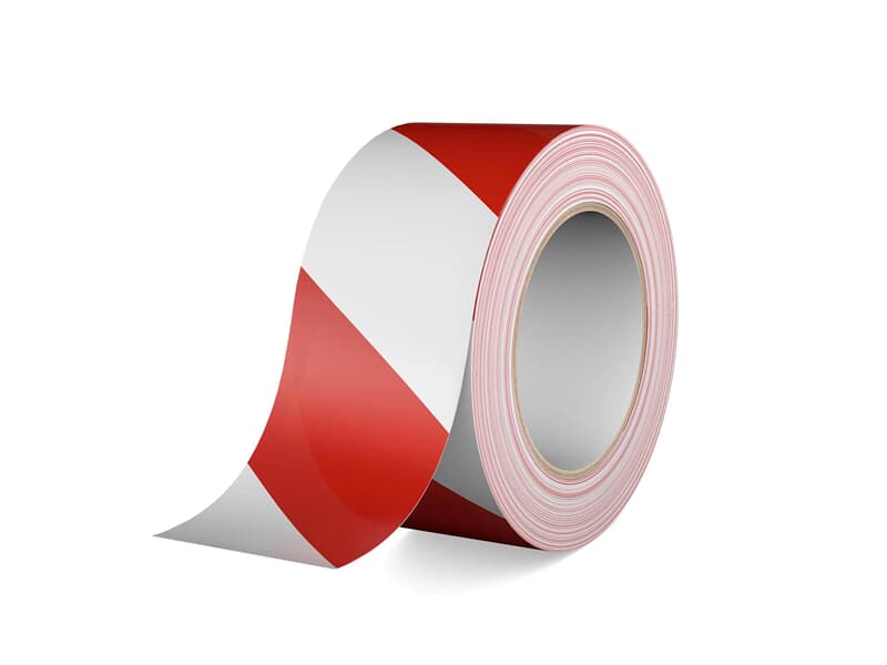 Gerband 404 - Warnband - Klebeband - weiß/rot, 66m Rolle, 50mm breit