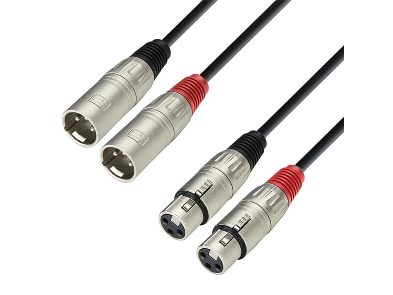 Adam Hall Cables K3 TMF 0300 - Audiokabel 2 x XLR Stecker auf 2 x XLR Buchse, 3 m