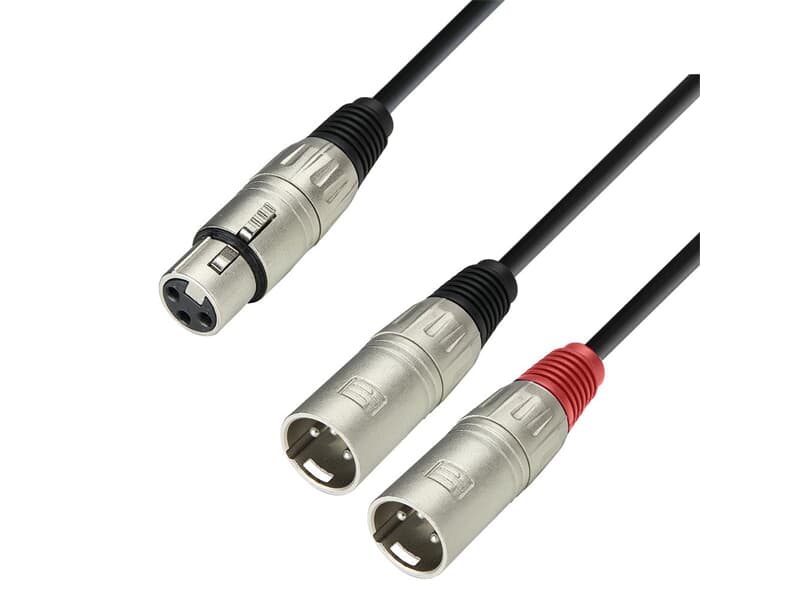 Adam Hall Cables K3 YFMM 0300 - Audiokabel XLR Buchse auf 2 x XLR Stecker, 3 m