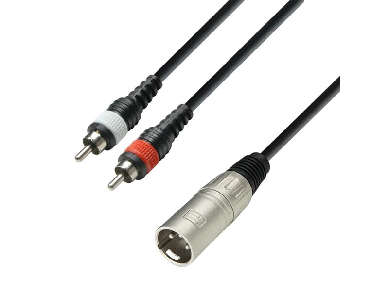 Adam Hall Cables K3 YMCC 0300 - Audio Cable XLR Male to 2 x RCA Male, 3 m