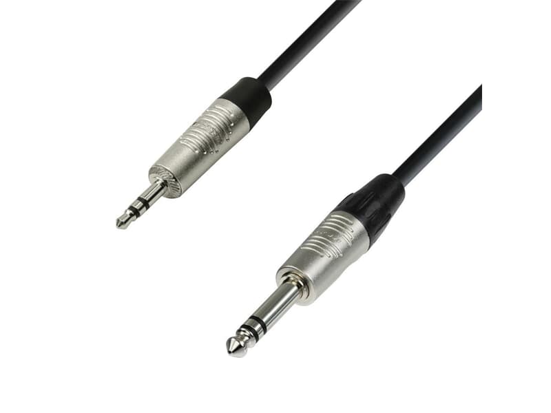 Adam Hall Cables 4 STAR BVW 0300 - Balanced audiocable REAN © 3.5 mm jack stereo to 6.3 mm jack stereo 3 m