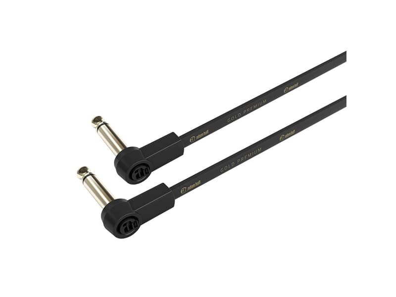 Adam Hall Cables K4 IRR 0080 FLM - Flaches Audiokabel, 6,3 mm Mono-Goldstecker, 0,8 m