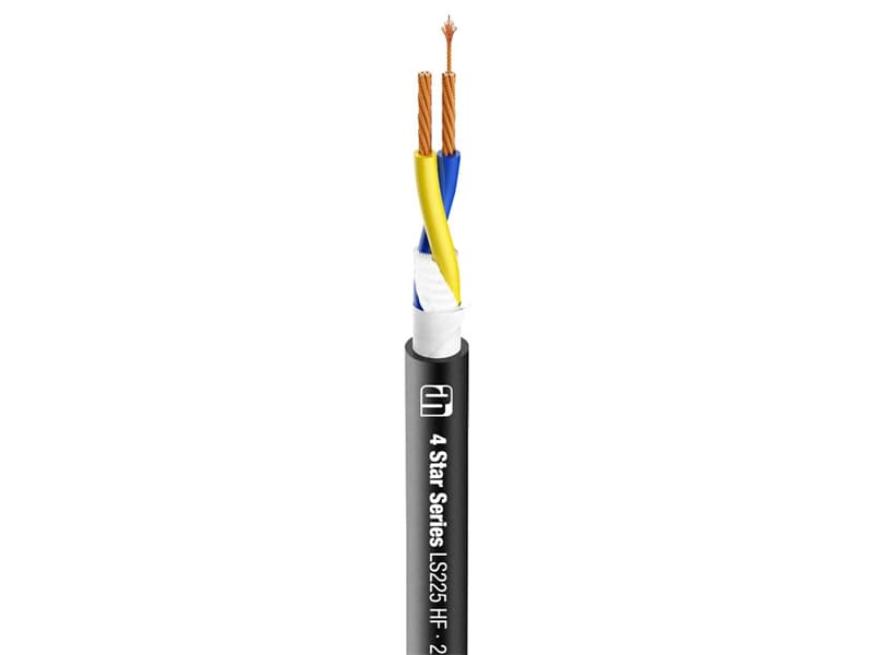 Adam Hall Cables K4 LS 225 HF - Lautsprecherkabel 2 x 2,5 mm² hochflexibel schwarz - Laufmeterpreis