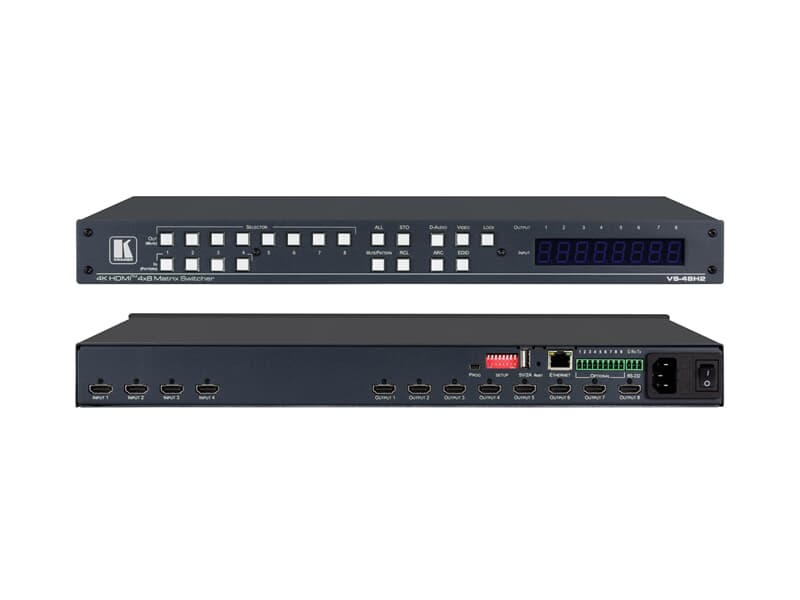 Kramer VS-48H2 - 4x8 4K HDR HDCP 2.2 HDMI 2.0 Matrix mit digitalem Audio-Routing