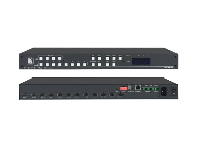 Kramer VS-84H2 - 8x4 4K HDR HDCP 2.2 HDMI 2.0 Matrix mit digitalem Audio-Routing