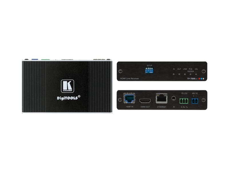 Kramer TP-789RXR - 4K60 4: 2: 0 HDMI Bidirektionaler PoE-Empfänger mit Ethernet  RS-232 und