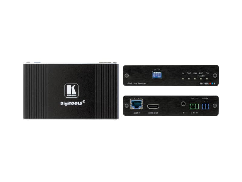 Kramer TP-789R - 4K60 4:2:0 HDMI Bidirektionaler PoE-Empfänger mit RS-232 und IR mit großer