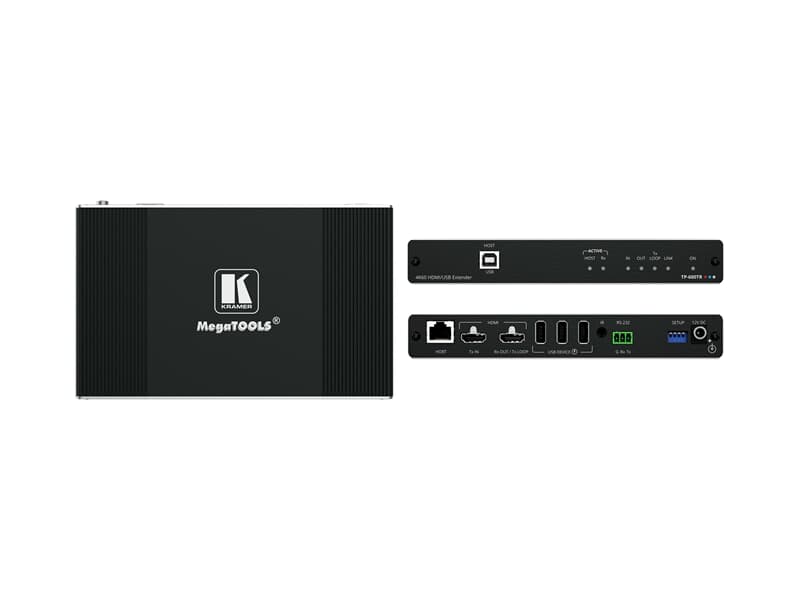 Kramer TP-600TR - 4K60 4:4:4 HDMI–Extender mit USB, Ethernet, RS–232 & Infrarot über
