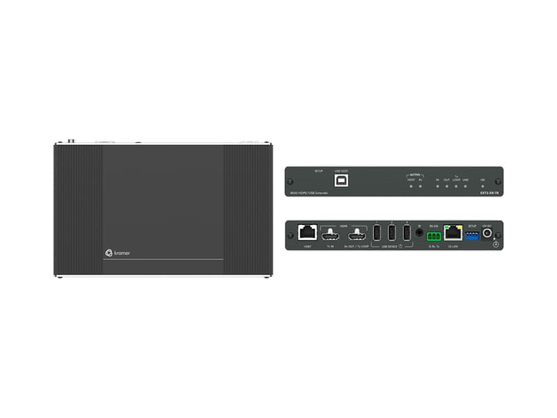 Kramer EXT3-XR-TR, HDBaseT 3.0 Transmitter/Receiver für 4K60 4:4:4 HDMI, USB, Ethernet, RS–232, und IR