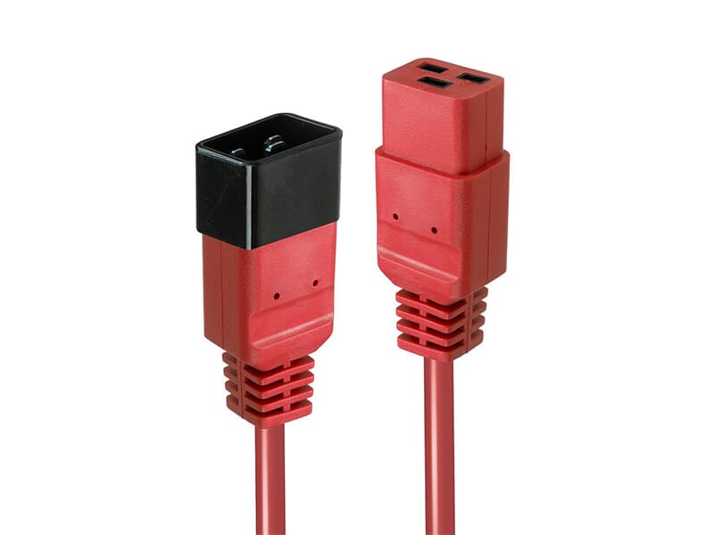 LINDY 30123 1m IEC-Verlängerungskabel, rot - Ideal um die Verkabelung verschiedenster