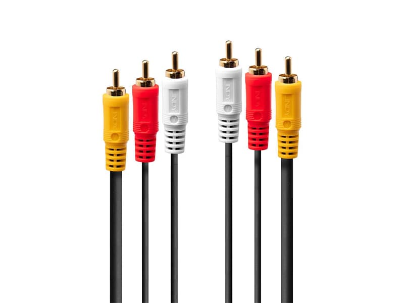LINDY 35695 Premium Audio-Video-Kabel,  3x RCA (Cinch) Stecker / Stecker, 10m - Premi