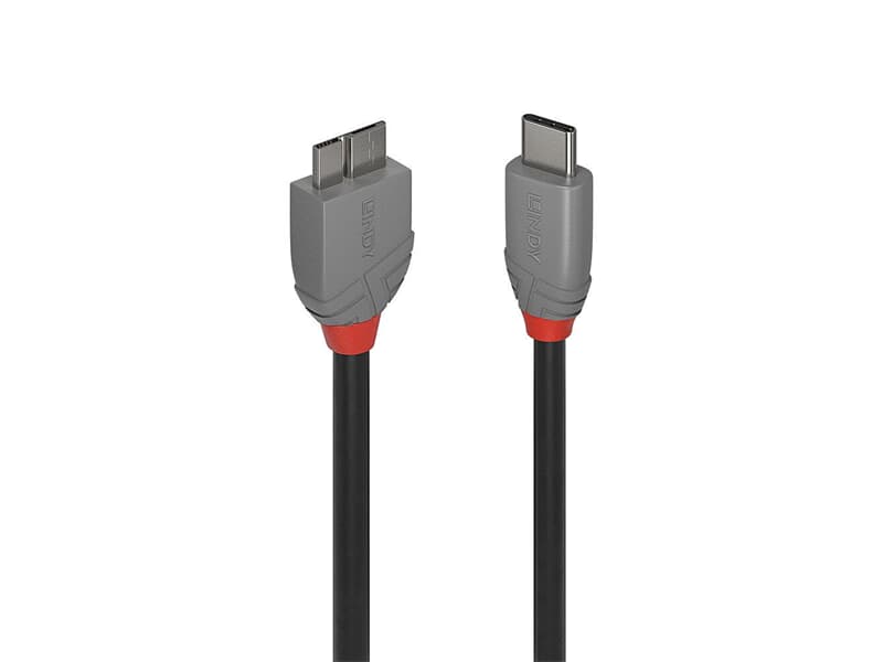 LINDY 2m USB 3.2 Typ C an Micro-B Kabel, Anthra Line - USB Typ C Stecker an Micro-B S
