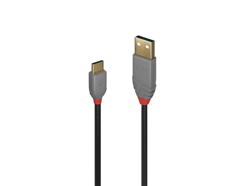 LINDY 36887 2m USB 2.0  Typ C an A Kabel, Anthra Line - USB Typ C Stecker an A Stecke
