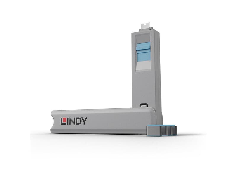 LINDY 40465 USB Typ C Port Schloss, blau - Schützt USB Typ C Ports vor unberechtigtem
