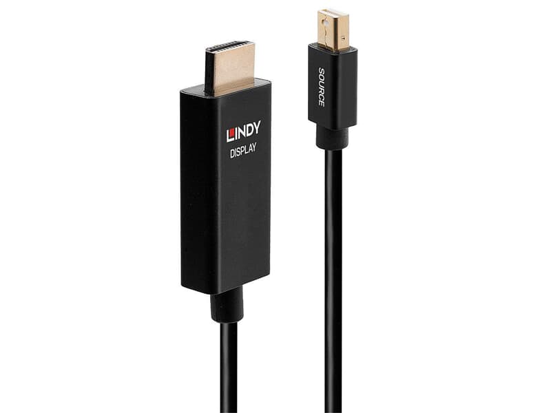 LINDY 40921 1m Aktives Mini DisplayPort an HDMI Adapterkabel mit HDR - Verbindet Gerä